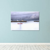 San Francisco Bay en Boat Canvas Afdruk (Insitu (Houten vloer))