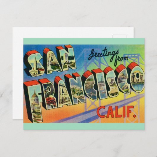 San Francisco begroetingsansichtkaart Briefkaart (Voorkant / Achterkant)
