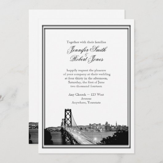 San Francisco bestemming bruiloft uitnodiging (Voorkant / Achterkant)