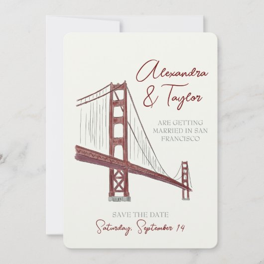 San Francisco Bewaar de datum uitnodiging (Voorkant)