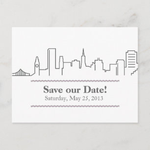 San Francisco Bewaar de skyline van Date City Aankondigingskaart