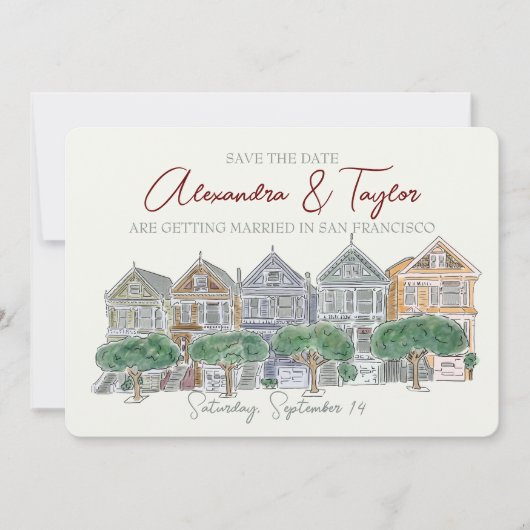 San Francisco Bewaar de uitnodiging voor de datum (Voorkant)