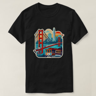 San Francisco bezienswaardigheden Golden Gate Cabl T-shirt