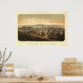 San Francisco Birdseye Panoramic Map 1846 Poster (Keuken)