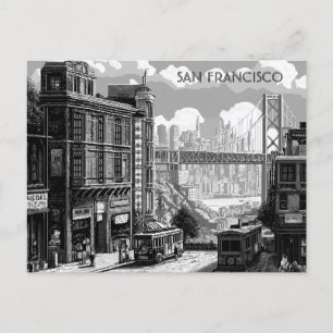 San Francisco Black and White Travel briefkaart