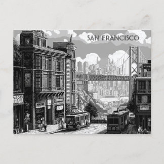 San Francisco Black and White Travel briefkaart