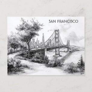 San Francisco Black and White Travel briefkaart