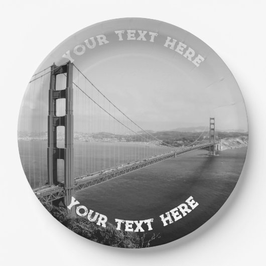 San Francisco Black White Custom Golden Gate Papieren Bordje (Voorkant)