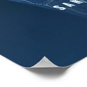 San Francisco Blue Print Map Wallart Poster Gift (Hoek)