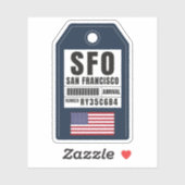 San Francisco Boarding Pass - California SFO Sticker (Vel)