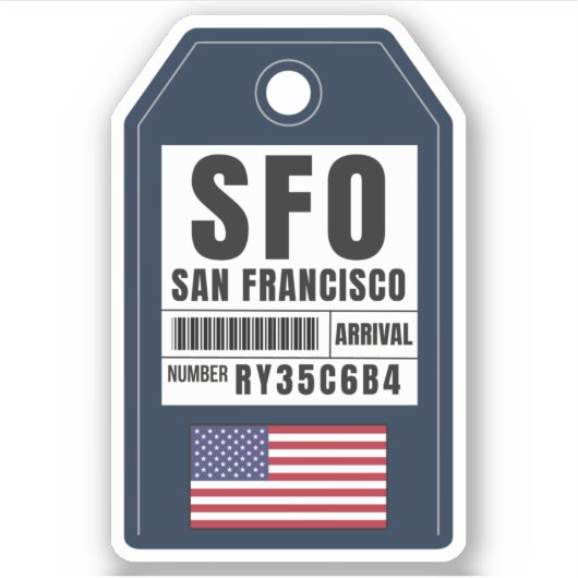 San Francisco Boarding Pass - California SFO Sticker (Voorkant)