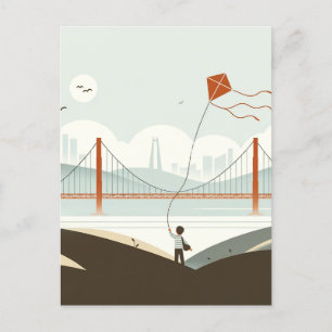 San Francisco Breeze - Vliegervlieger voor kindere Feestdagenkaart