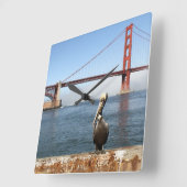 San Francisco Bridge Pelican Vierkante Klok (Hoek)