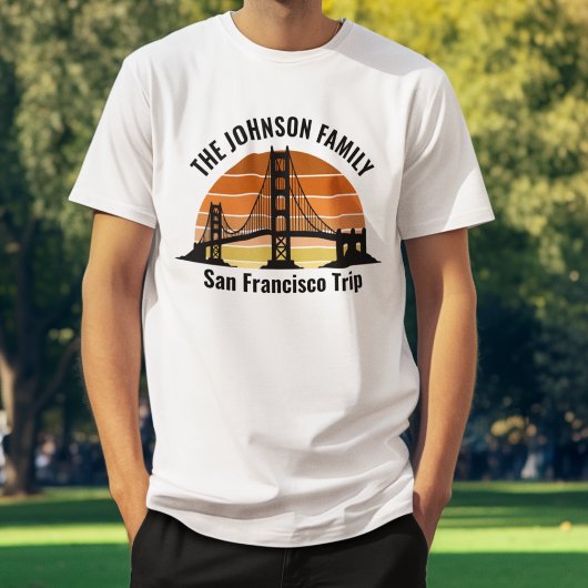 San Francisco Bridge Sunset aangepaste vakantie T-shirt