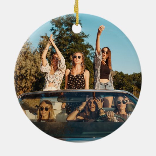 San Francisco Bridge Sunset Custom Photo Christmas Keramisch Ornament (Achterkant)