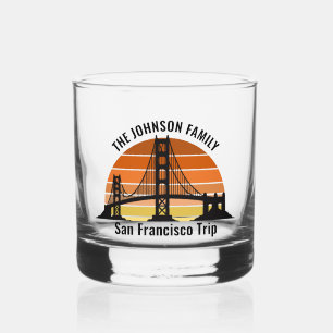 San Francisco Bridge Sunset Custom Trip Souvenir Whisky Glas