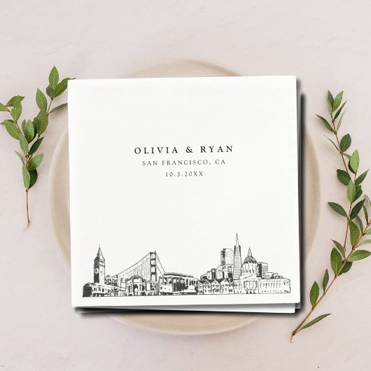 San Francisco bruiloft cocktail servet