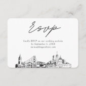 San Francisco Bruiloft Minimalistische Schets RSVP Informatiekaartje (Voorkant)