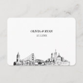 San Francisco Bruiloft Traditionele RSVP Maaltijd  Informatiekaartje (Achterkant)