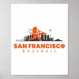 San Francisco Bysebyll speler Retro Byseby Poster