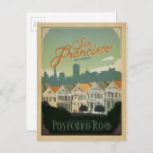 San Francisco, CA - Briefkaart Row (Voorkant / Achterkant)