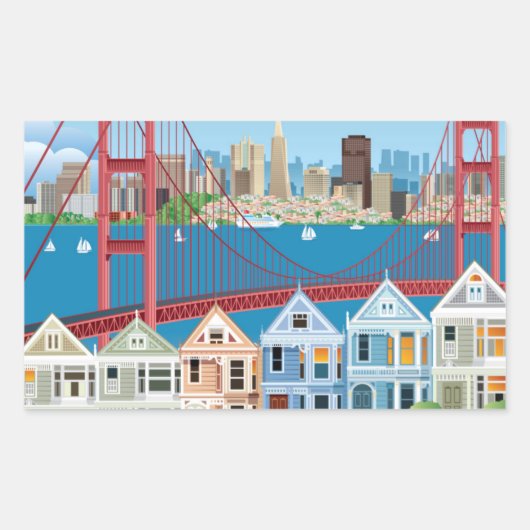 San Francisco, CA | De stad van de baai Rechthoekige Sticker (Voorkant)