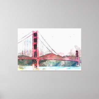San Francisco, CA - Golden Gate Bridge Large Clock Canvas Afdruk