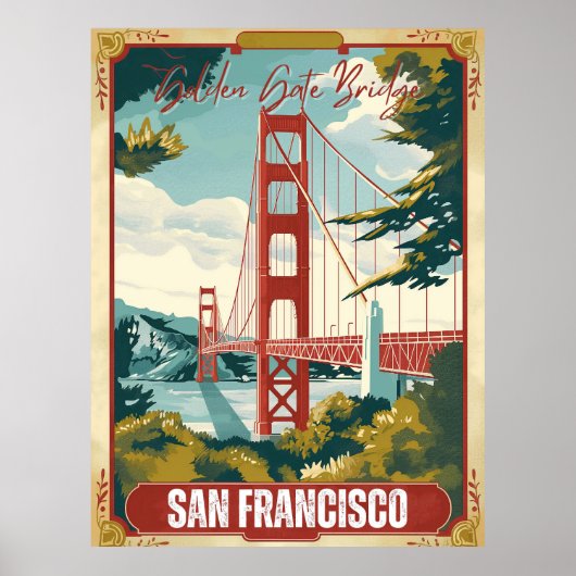 San Francisco, CA - Golden Gate Bridge Poster (Voorkant)