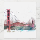 San Francisco, CA - Golden Gate Bridge Wijn Etiket (Enkel label)