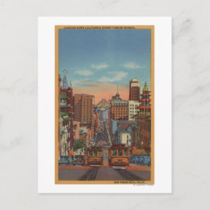 San Francisco, CA - Kabelauto's omhoog Briefkaart
