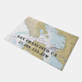 San Francisco CA Latitude Nautische boot met lengt Deurmat (Schuin)