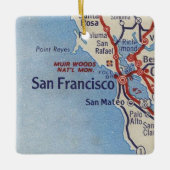 San Francisco CA Map Keramisch Ornament (Voorkant)