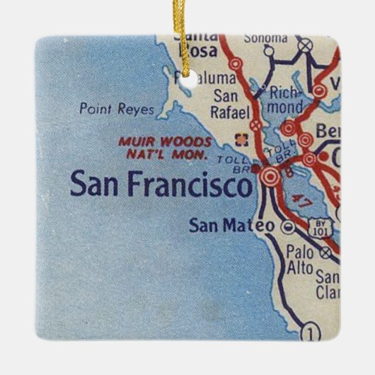 San Francisco CA  Map Keramisch Ornament (Voorkant)