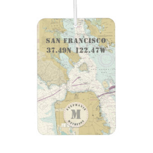 San Francisco CA Nautical Chart Monogram Luchtverfrisser