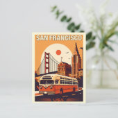  San Francisco, CA oude bus op weg geschenken Briefkaart (Staand voorkant)