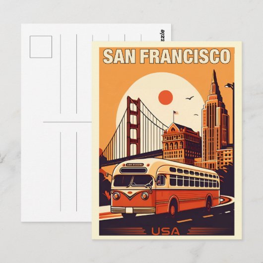  San Francisco, CA oude bus op weg geschenken Briefkaart (Voorkant / Achterkant)