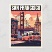 San Francisco, CA oude bus op weg geschenken Briefkaart (Voorkant)