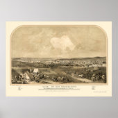 San Francisco, CA Panoramic Map - 1851 Poster (Voorkant)