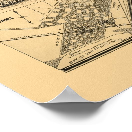 San Francisco, CA Panoramic Map - 1875 Poster (Hoek)