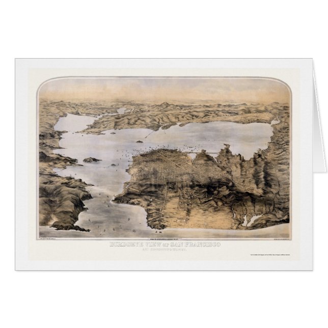 San Francisco, CA Panoramic Map - 1876 (Voorkant Horizontaal)