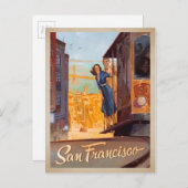 San Francisco, CA - Trolly Briefkaart (Voorkant / Achterkant)