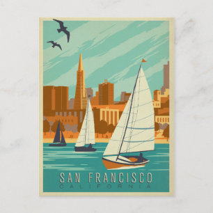 San Francisco, CA - Zeilboten Briefkaart