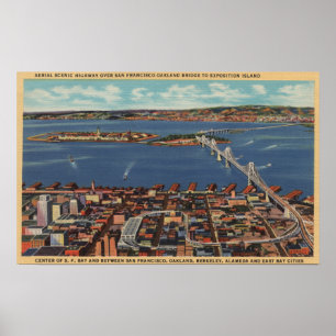 San Francisco, CAAerial Uitzicht S.F. Bridge Poster