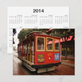 San Francisco Cable Car 2014 Calendar Briefkaart (Voorkant / Achterkant)