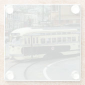 San Francisco Cable Car Glazen Onderzetter (Achterkant)