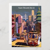 San Francisco Cable Car Retro  Flat Card (Voorkant / Achterkant)
