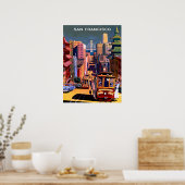  San Francisco Cable Car Retro Travel Poster (Keuken)