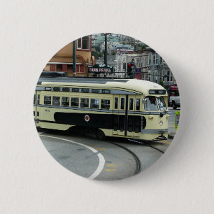 San Francisco Cable Car Ronde Button 5,7 Cm