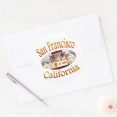 San Francisco Cable Car Ronde Sticker (Envelop)