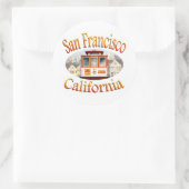 San Francisco Cable Car Ronde Sticker (Tas)
